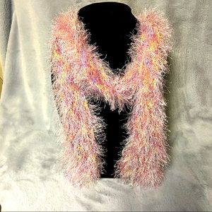 Pastel fun fur scarf